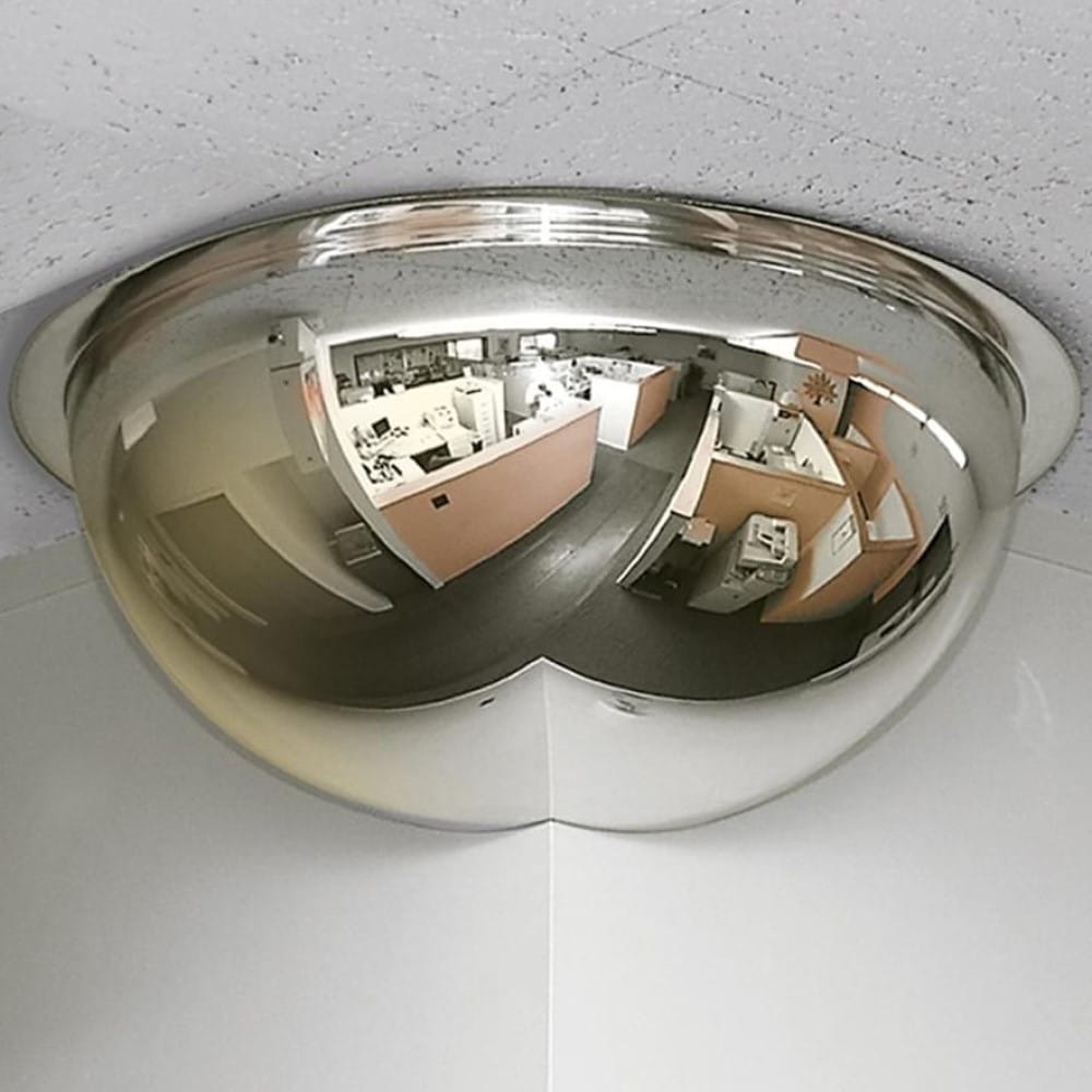 270 degree corner dome mirror for a three-way outside corner